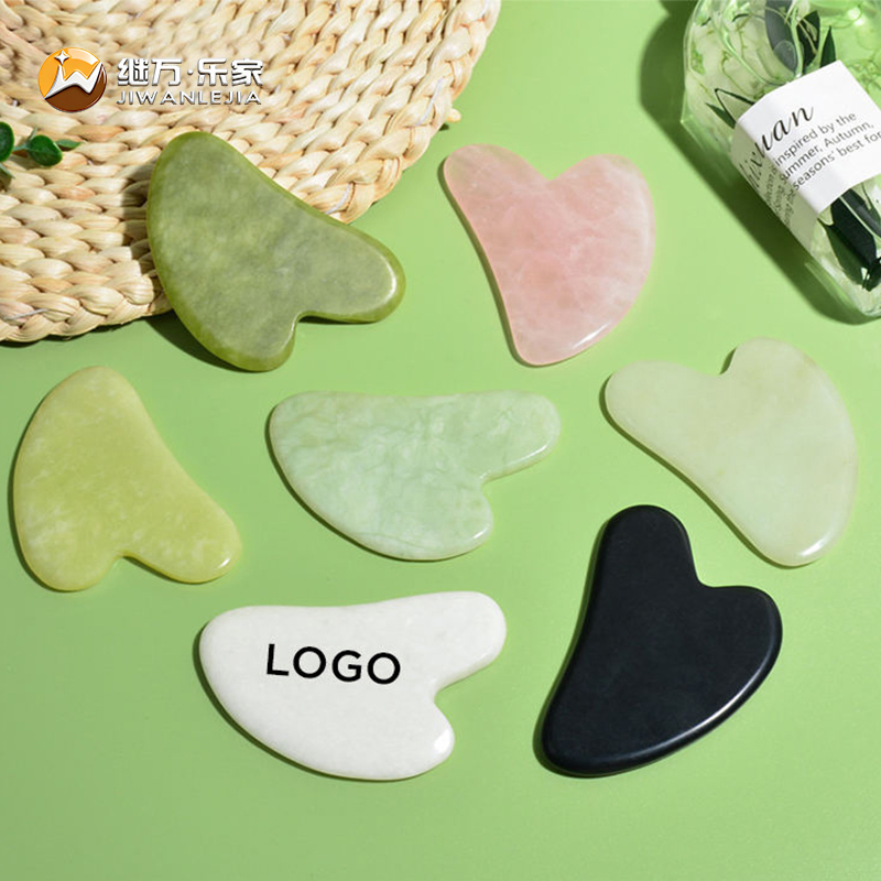 Jiwan Lejia Chinese Factory Price Portable SPA Facial Massage Tool Scraping Board Face Jade Gua Sha