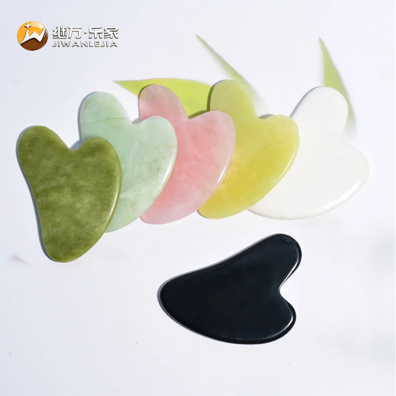 Jiwan Lejia Chinese Factory Price Portable SPA Facial Massage Tool Scraping Board Face Jade Gua Sha
