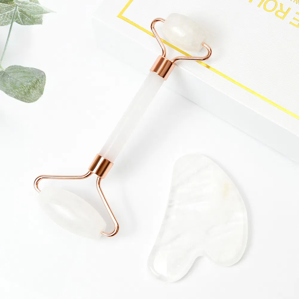 Custom Jade Face Massage Roller and Gua Sha Set Wholesale Facial Guasha Roller Skincare Tool Supplier