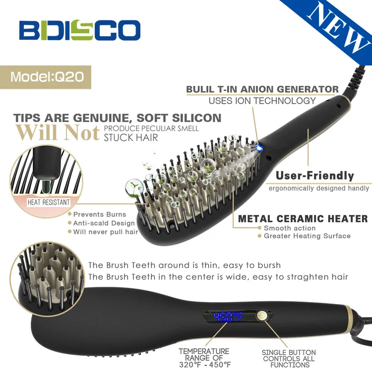 Ionic Hair Straightener Brush