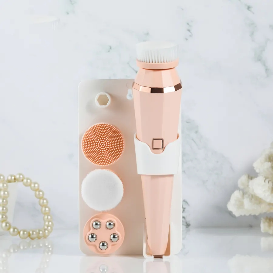 Waterproof Electric Facial Exfoliating Kit 4 Face Brush Heads Sonic Face Cleansing Tool