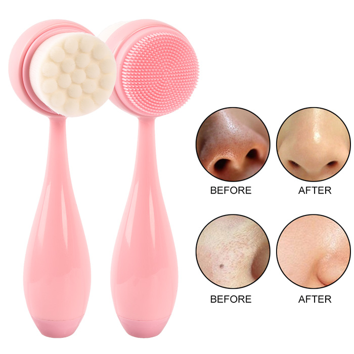 Soft Bristled Silicone Facial Cleansing Instrument Manual Cleansing Brush