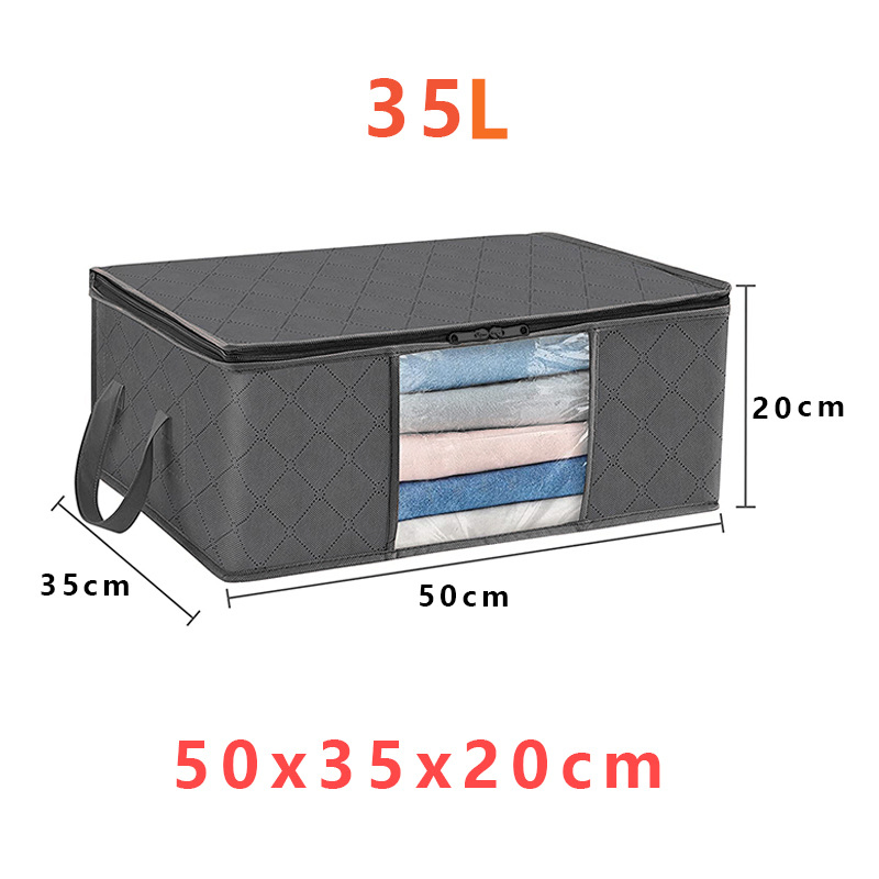 60L Clothing Storage Bag Large Capacity Storage Box Transparent Window