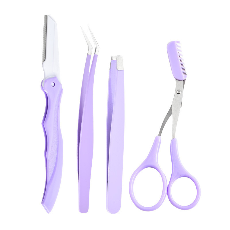 DIY Stainless Steel Eyebrow Grooming Shaping Complete Brow Tool 5-Piece Eyebrow Kit