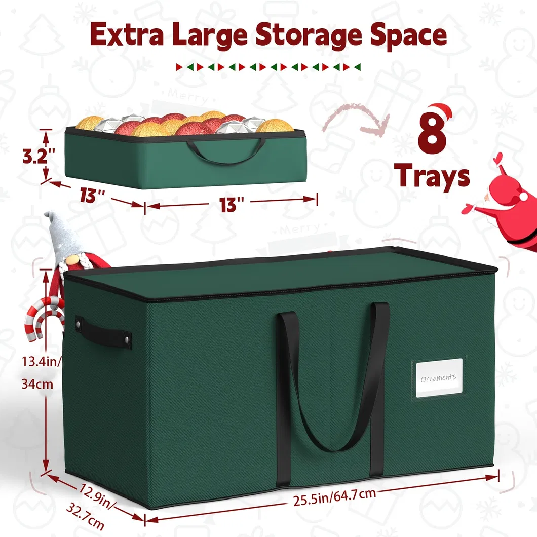 8-Tray 128-Cap Xmas Decor Storage Box Detail 4