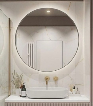 Stylish LED Wall Mirror for Detailed Makeup Application with Energy Star