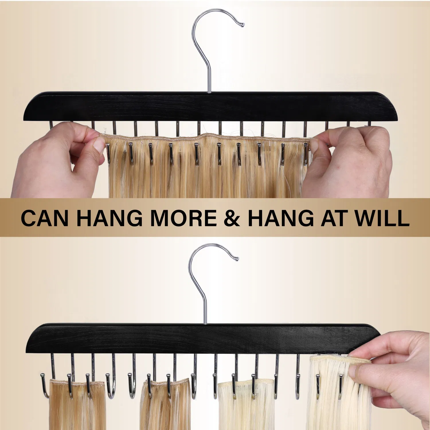 16 Hooks Hair Extensions Holder Braiding Hair Hanging Rack Professional Weft Styling Tool