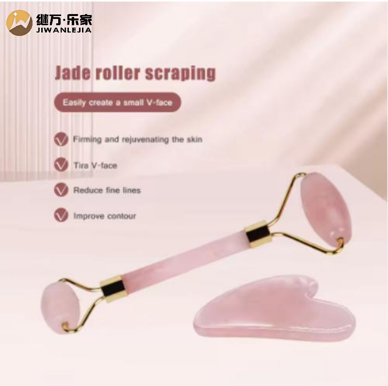 Jade &amp; Quartz Facial Roller Dual-Head Beauty Massage Tool Custom Colors &amp; Stones OEM/ODM Support