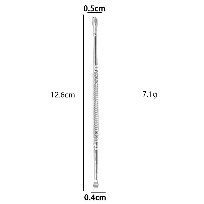 Stainless Steel Rotating Ear Wax Removal Tool Spoon Dual-Ended Ear Cleaning Pick