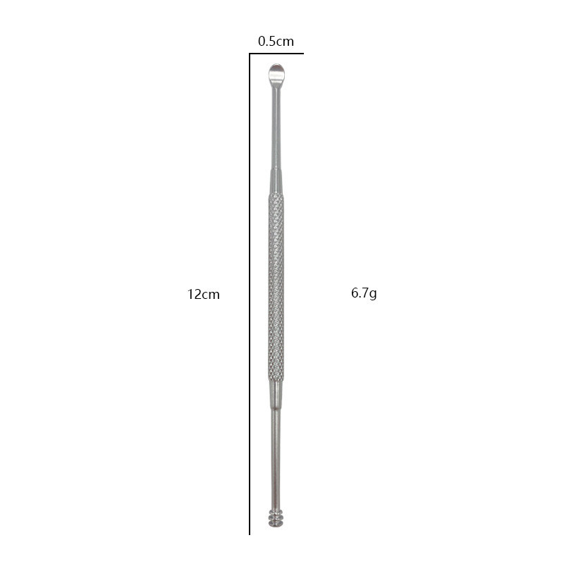 Stainless Steel Rotating Ear Wax Removal Tool Spoon Dual-Ended Ear Cleaning Pick