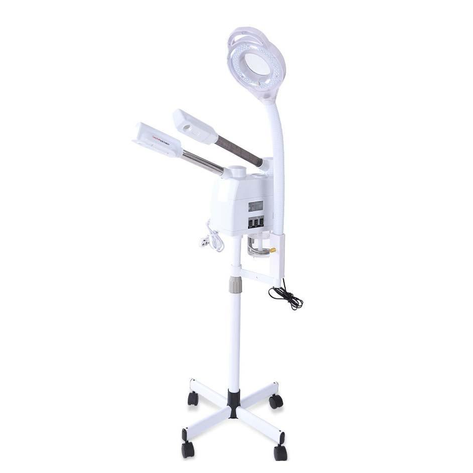 3 in 1 Ozone Vaporizer Hot and Cold Facial Steamer with Magnifying Lamp for Salon Use