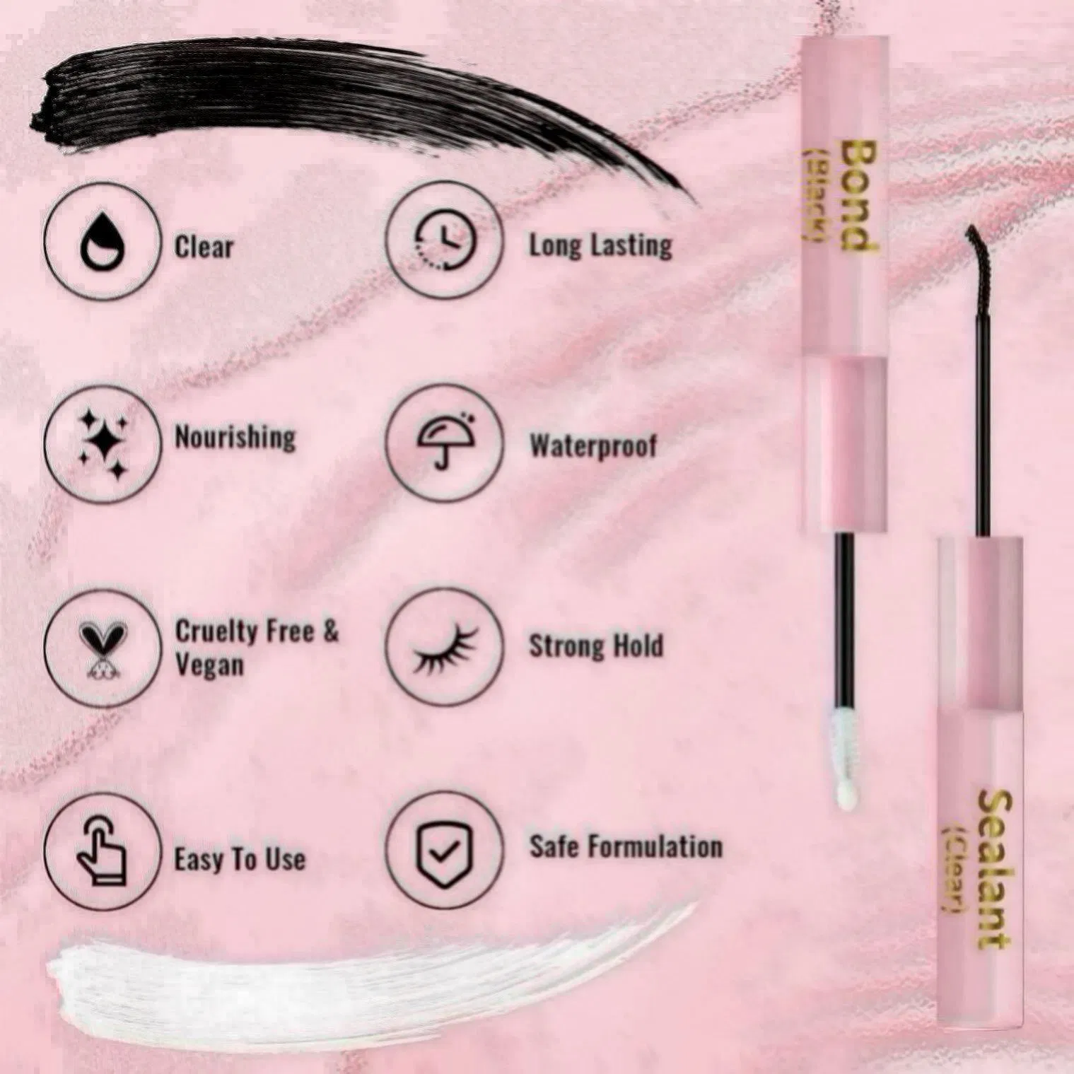 Eyelash Glue with Fast-Drying 2-in-1 Seal for Durability