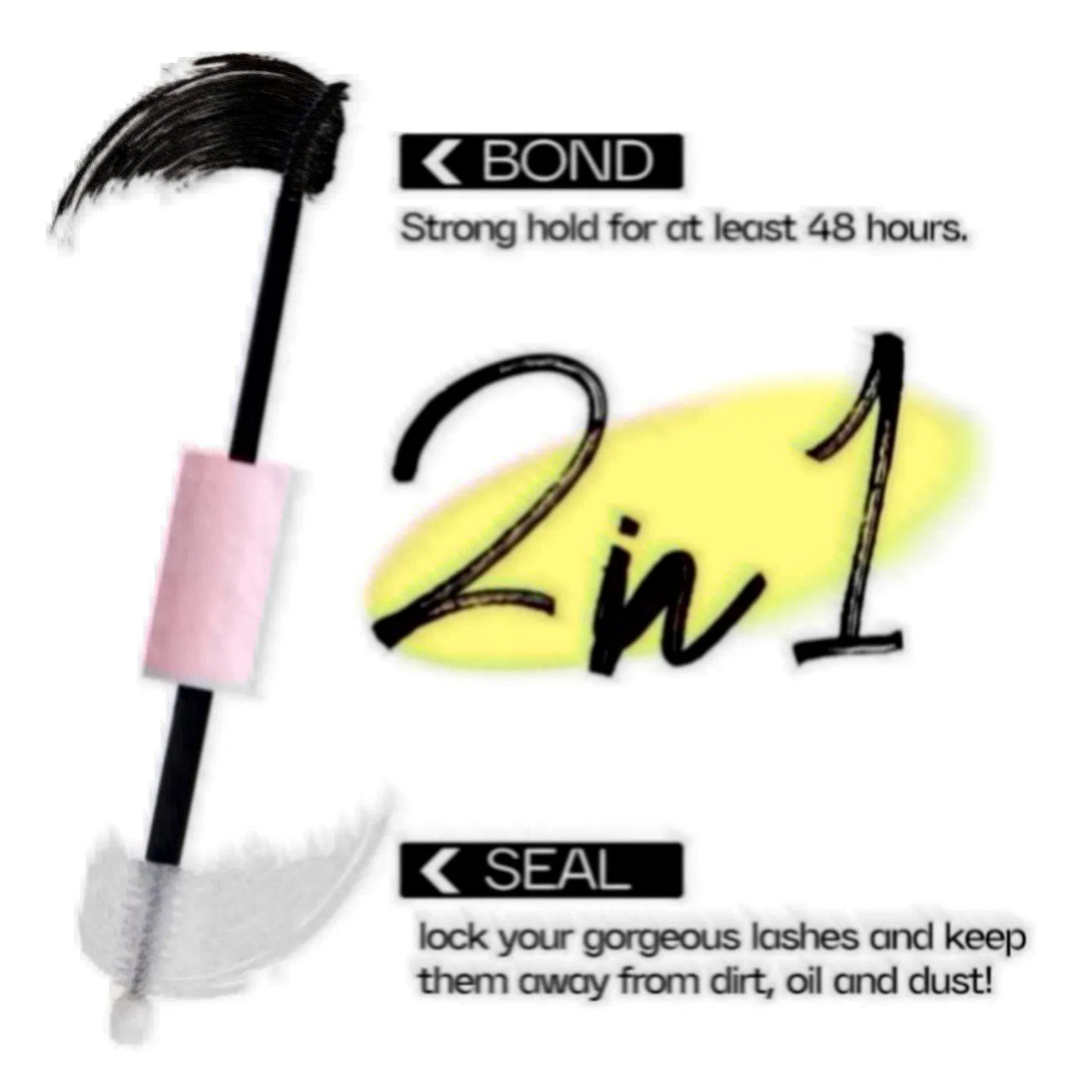 2-in-1 Waterproof Eyelash Extension Glue with Clear Seal