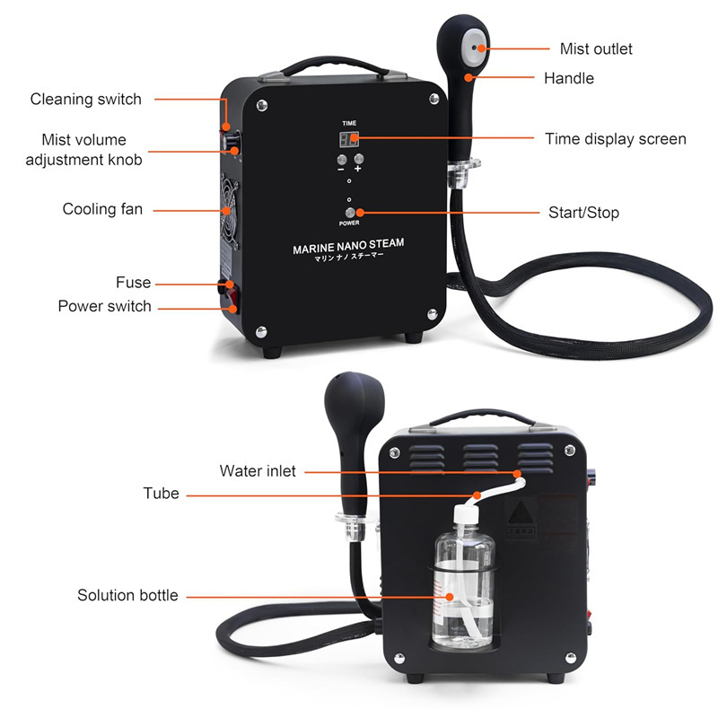 Zs High Power 1300W Nano Blue Light Micro Mist Hair Steamer Hair Perm Dyeing Scalp Care Sprayer Deep Conditioning Hair Steamer