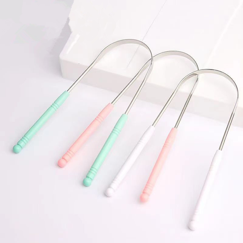 U-Shaped Tongue Cleaner Plate Oral Hygiene Tool Stainless Steel Tongue Scraper