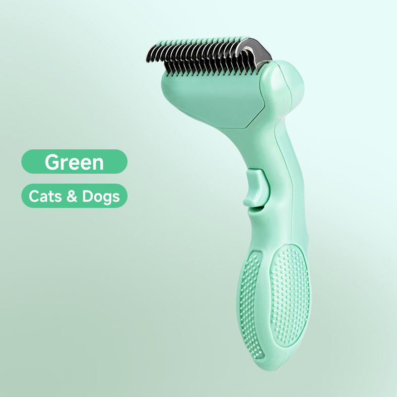 Long-Handled One-Button Dog Cat Floating Hair Removal Grooming Tool