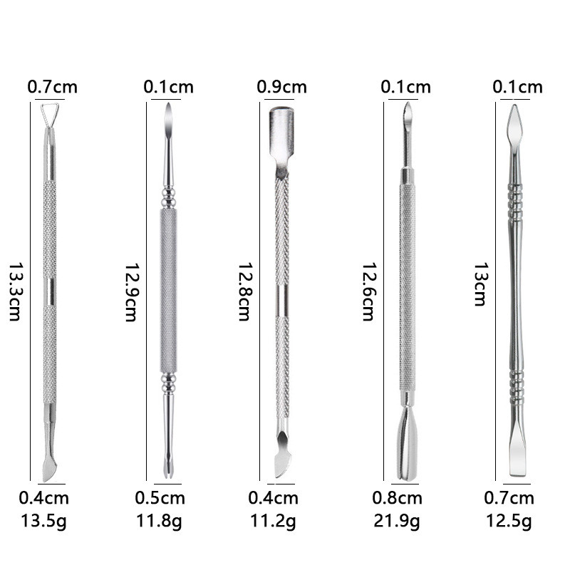 Double-Ended Stainless Steel Dead Skin Remover Nail Prep Tool Nail Cuticle Pusher