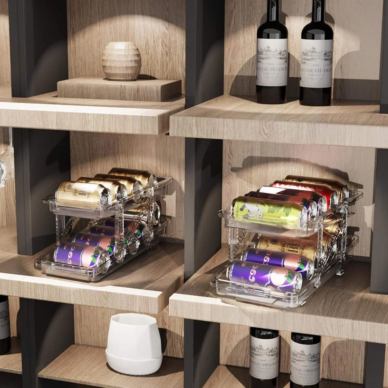 Stackable Clear Beverage Dispenser for Organized Drink Storage