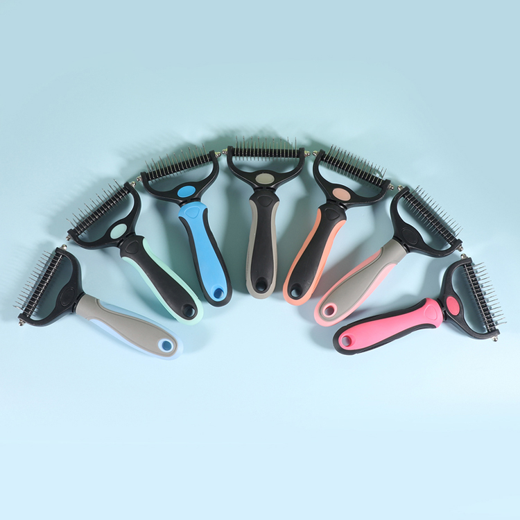 Cat Hair Removal Comb Double Sided Blades Fur Dematting Trimmer Deshedding Brush Dog Pet Grooming Tool