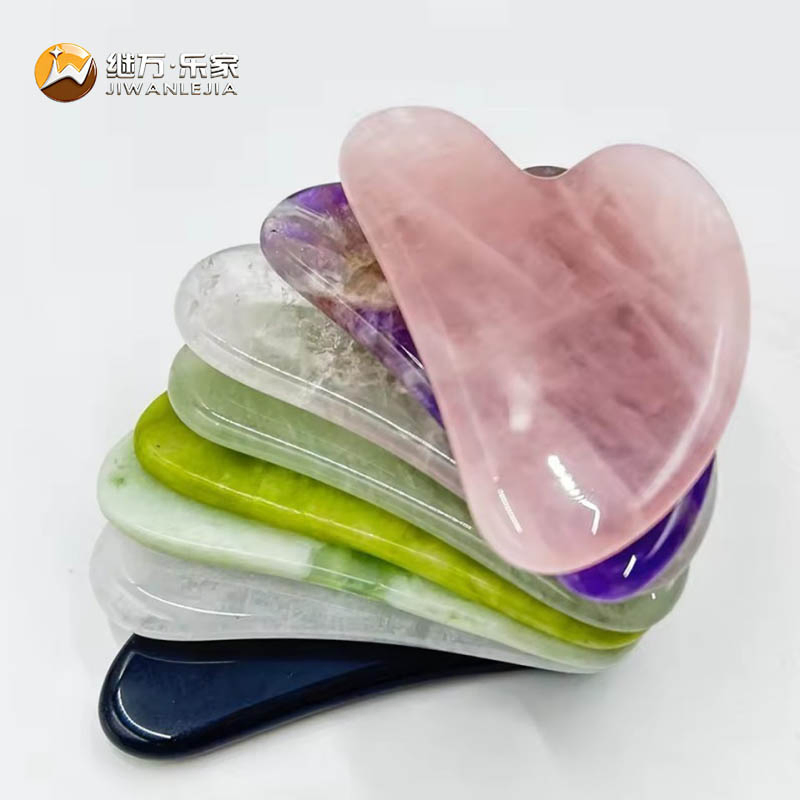 Jiwan Lejia Natural Jade Ceramic Gua Sha Stone Massage Tool Facial Massager Skincare Jade Guasha Tool for Beauty
