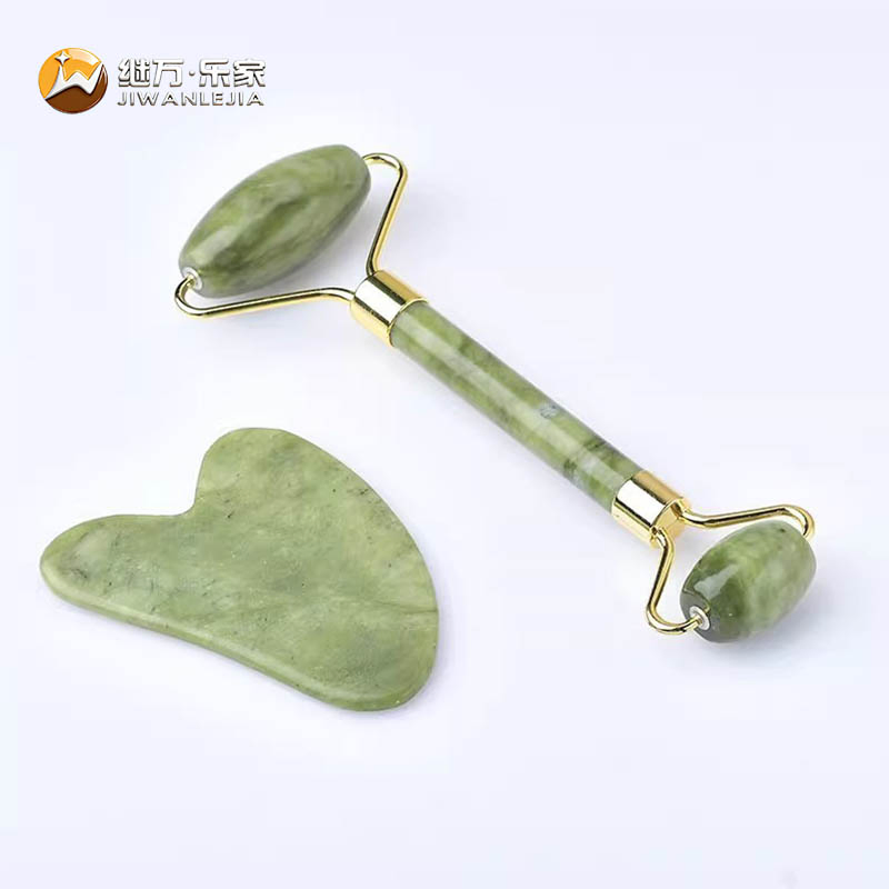 Jiwan Lejia New Beauty Skin Care Product Rose Quartz Jade Roller Pink Body Massage Tools Gua Sha Tool