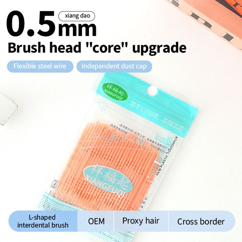 High Quality Double-Ended Fishbone Toothpick Interdental Brushes