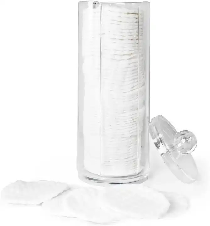 Wholesale Acrylic Makeup Organizer Cotton Pad Holder Removers Holder Makeup Storage Box Clear with Lid