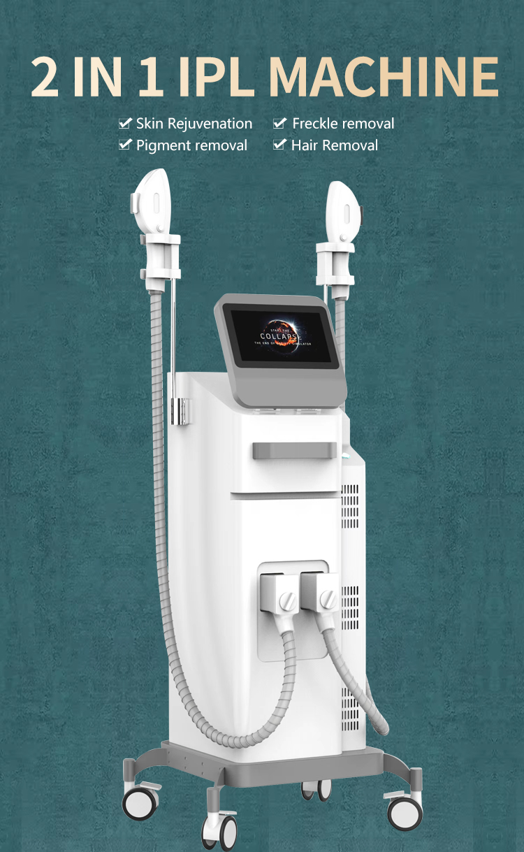 2 In1 IPL Machine The Dual Gun Skin for Skin Rejuvenation Freckle Removal Pigment Removal Hair Removal IPL E-Light Beauty Device
