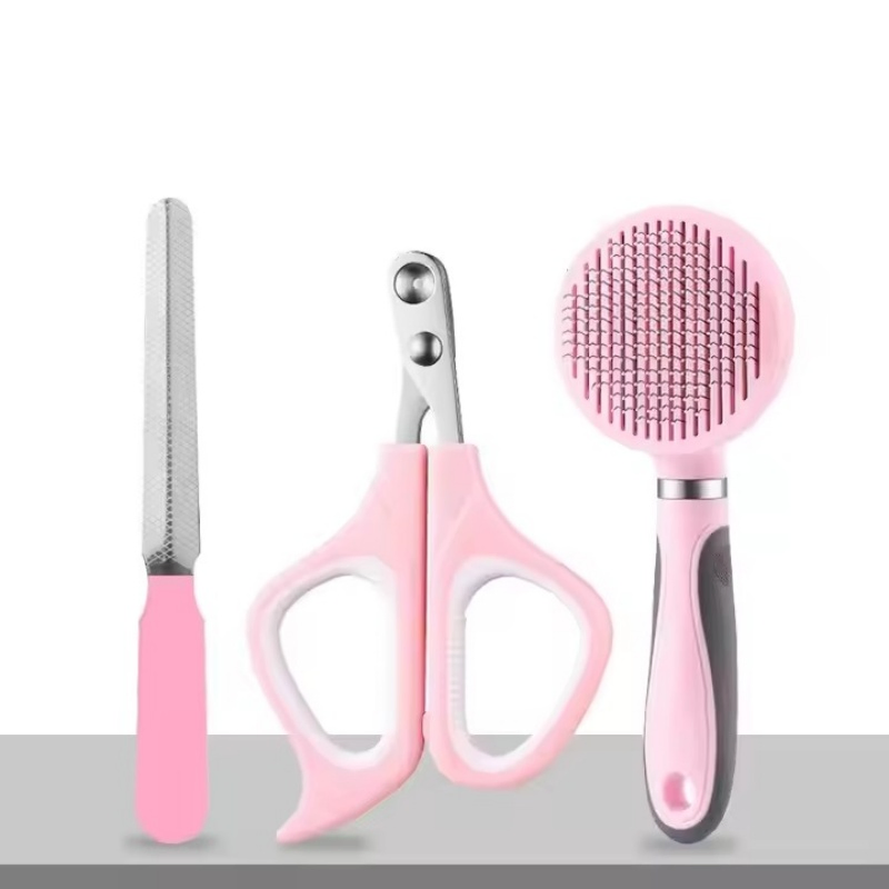 Stainless Steel Nail Clipper Deshedding Brush Flea Comb Dog Pet Grooming Tools