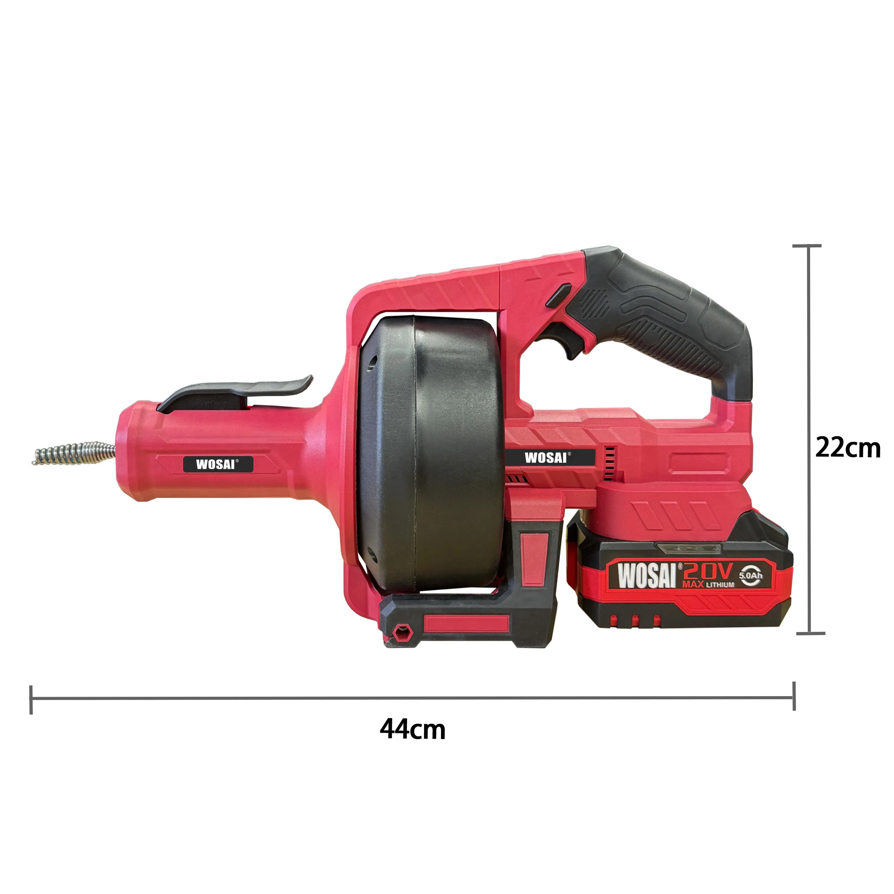 Wosai 20V Cordless Electric Plumbing Drain Auger Snake Hair Removal Tool for Sink Sewer