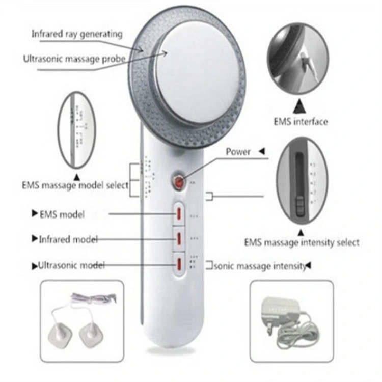 Mini Electronic Muscle Stimulator Infrared Ultrasound Body Slimming Massager Beauty Device