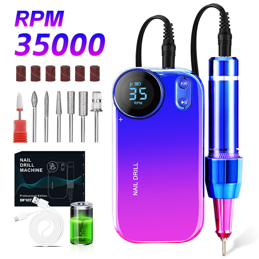Doufu 35000rpm PRO-Grade Electric Nail Drill Machine Ultra-Powerful Rechargeable Beauty Tool for Salon-Quality Manicures