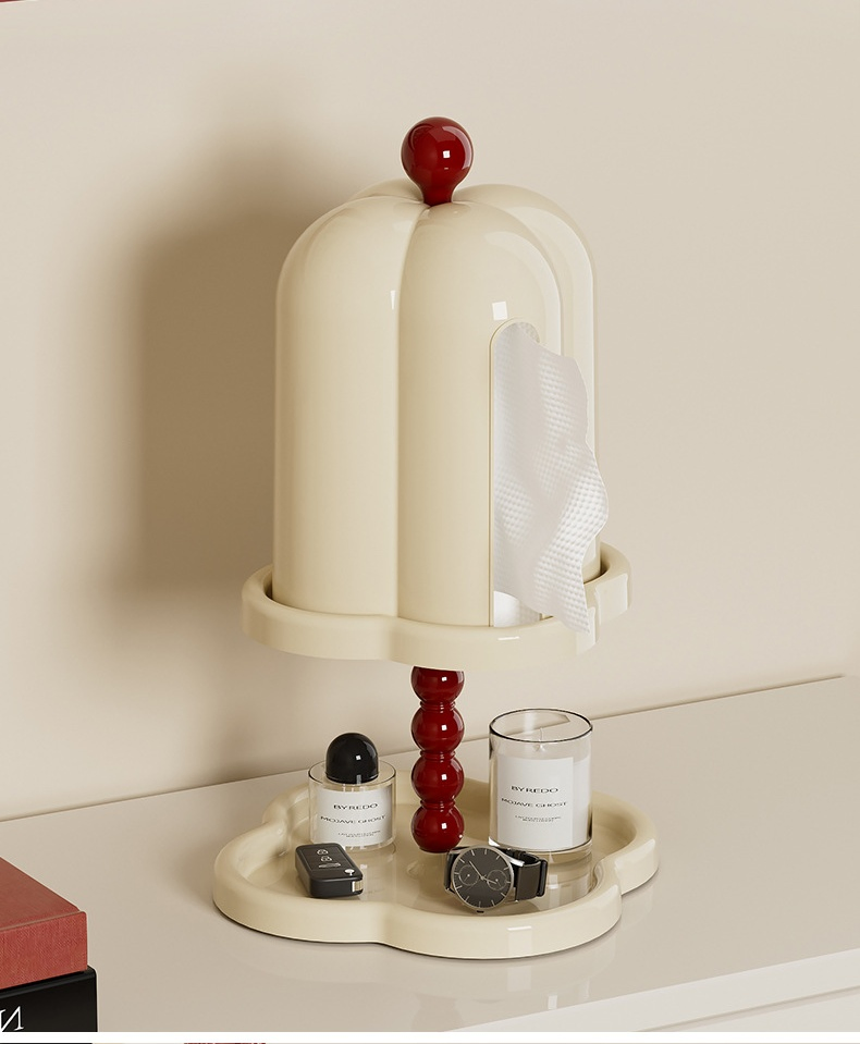 Vintage Dust-Proof lamp-Shape Bathroom Living Room High-Grade Double-Layer Tissue Storage Box