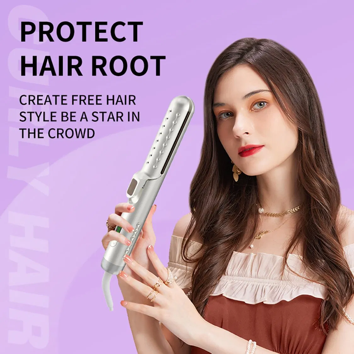 Professional Hair Straightener Multi-Speed Adjustment PTC Fast Heating Flat Iron Styling Tools