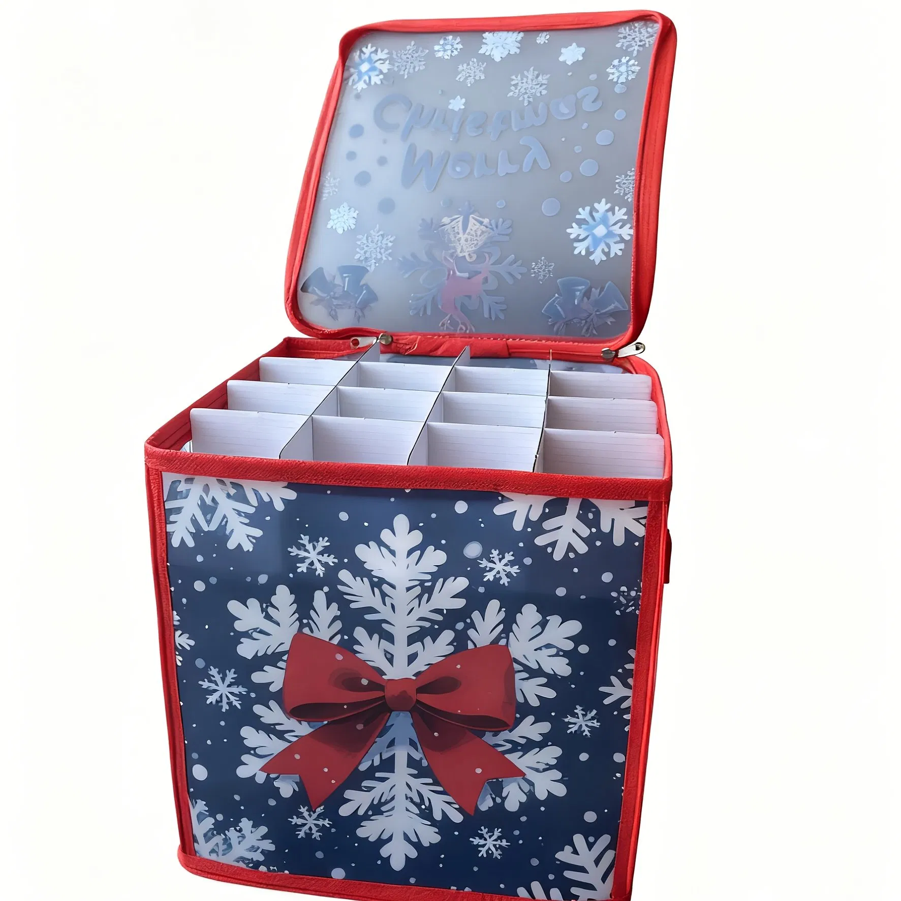 64-Compartment Snowflake Xmas Ball Storage Box