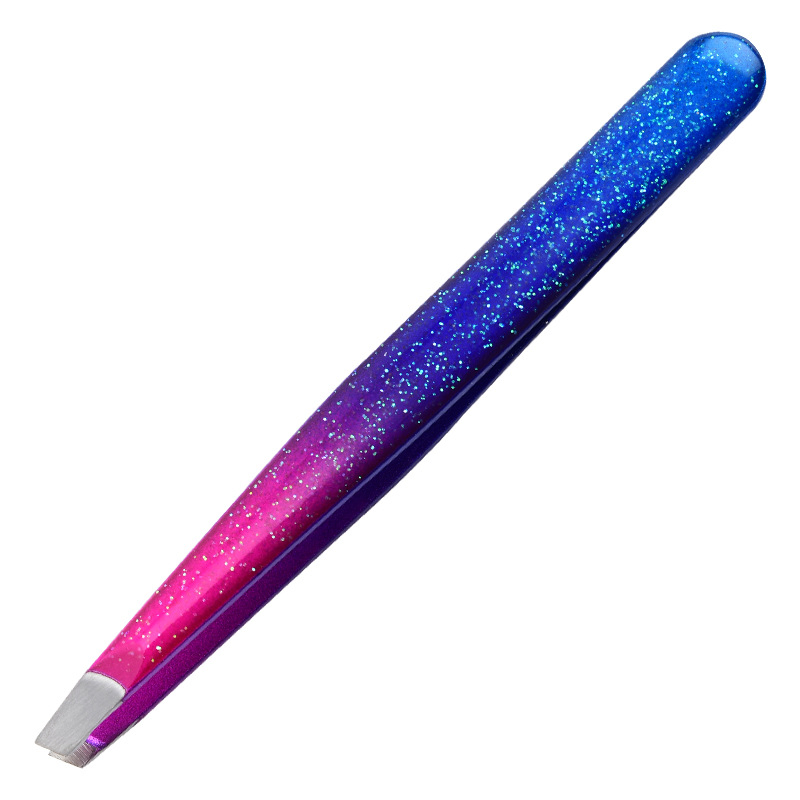 Gradient Color Ombre Glitter Grooming Stainless Steel Precision Makeup Brow Eyebrow Tweezers