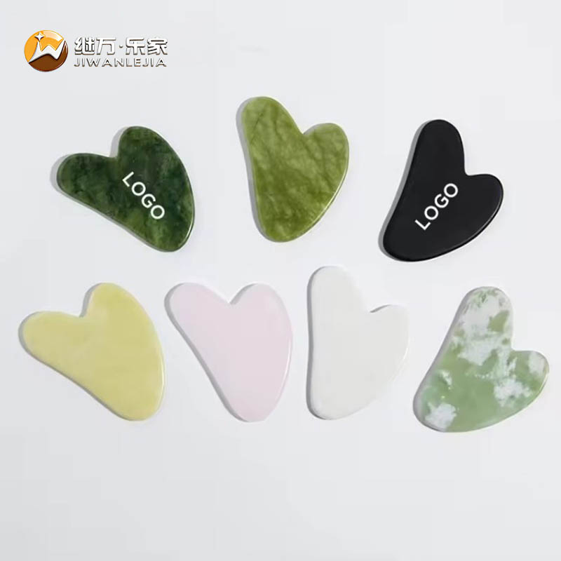 Jiwan Lejia Natural Jade Ceramic Gua Sha Stone Massage Tool Facial Massager Skincare Jade Guasha Tool for Beauty