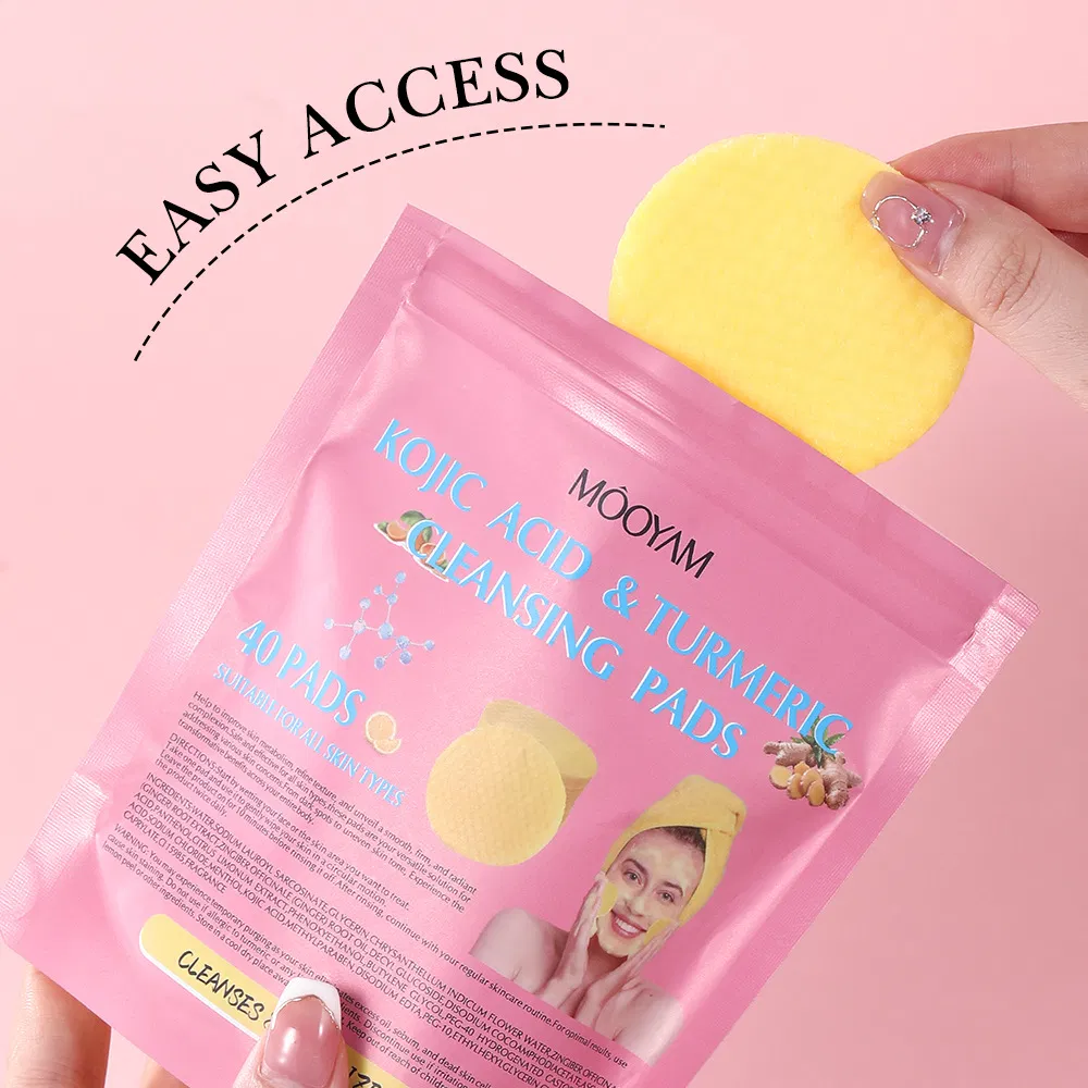 Facial Cleansing Exfoliation Whitening Cleansing Cotton 40 Tablets Turmeric Kojic Pads