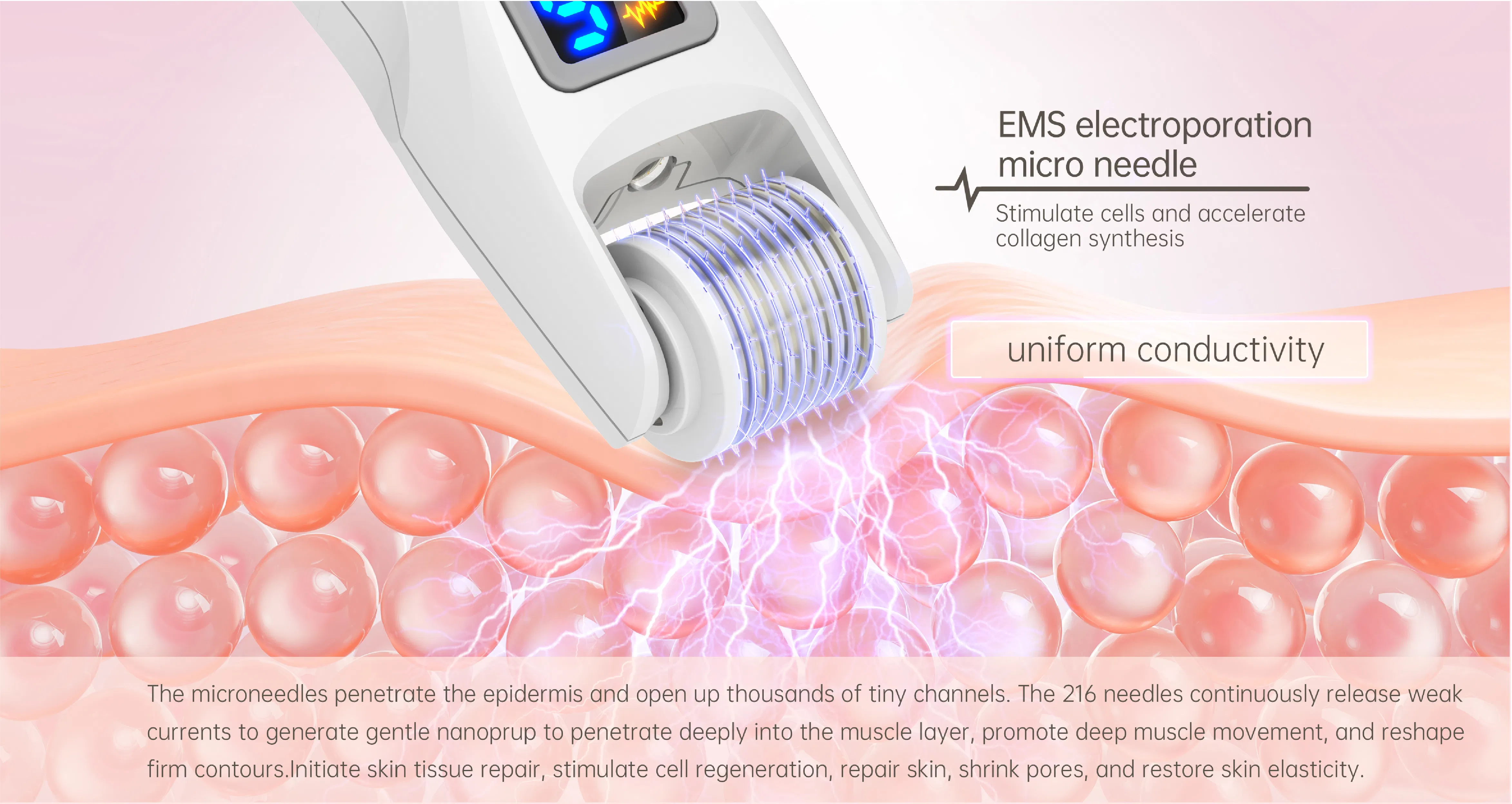 Advanced Wireless Bio Roller G5 Microneedle Facial Tool for Professionals