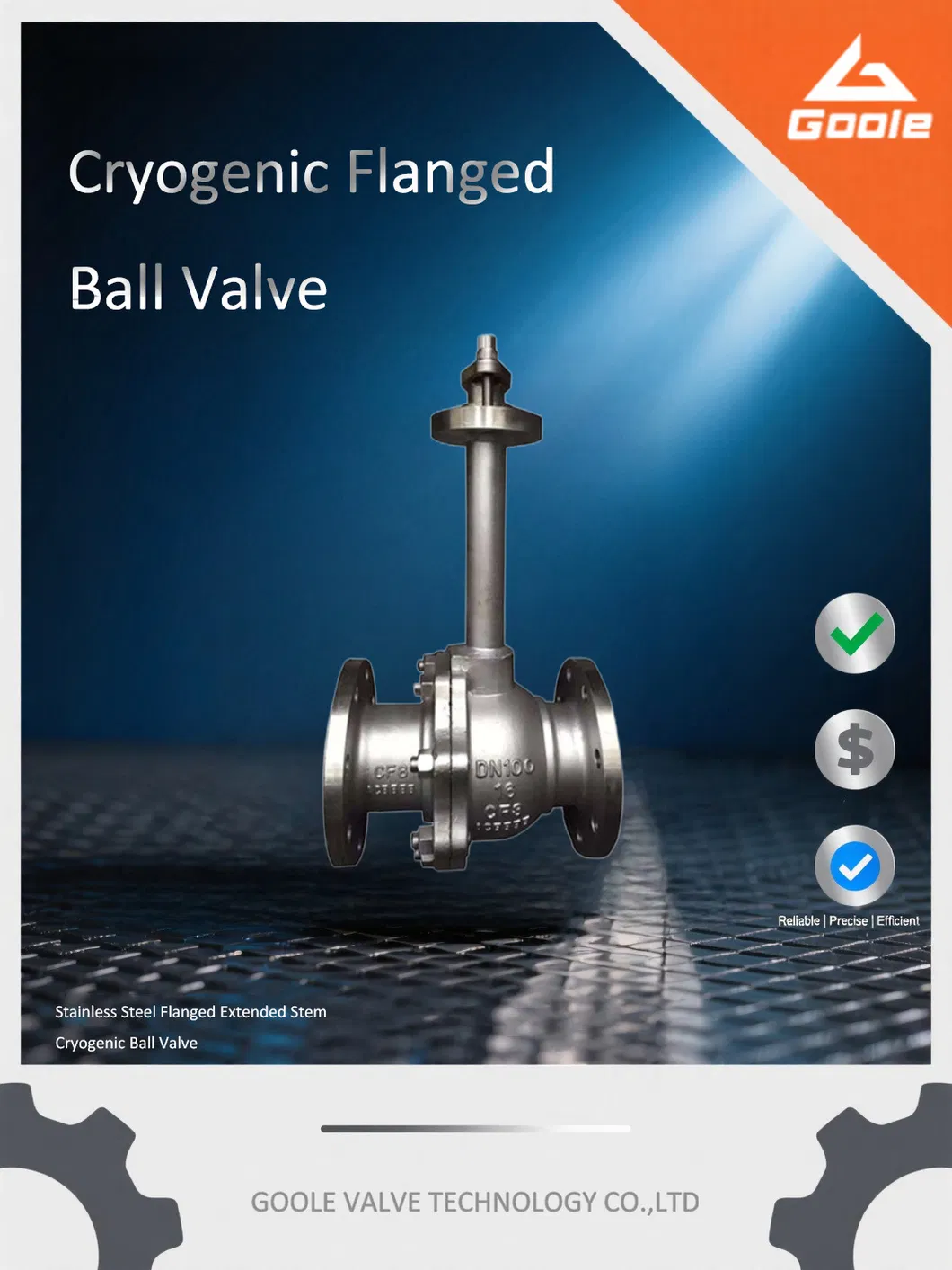 Manual Flanged Ends Cryogenic Ball Valve with Extended Stem
