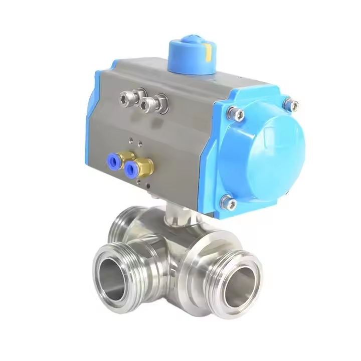 3A Stainless Steel SS304 SS316L Sanitary Food Grade Three-Way Threaded Ball Valve