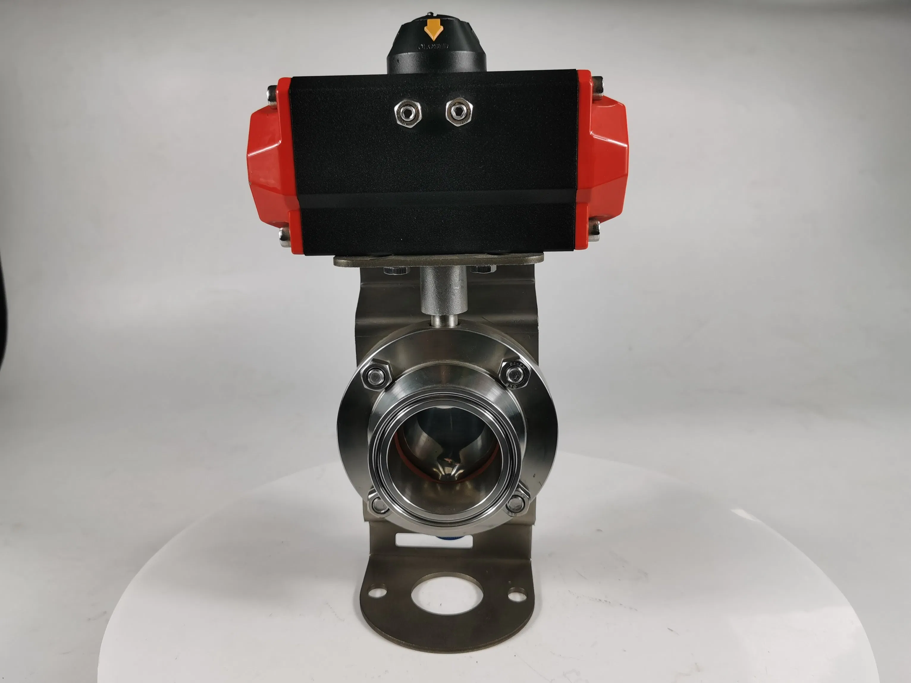 Santhai SS304/316L Sanitary Butterfly Valve with Aluminium Pneumatic Actuator