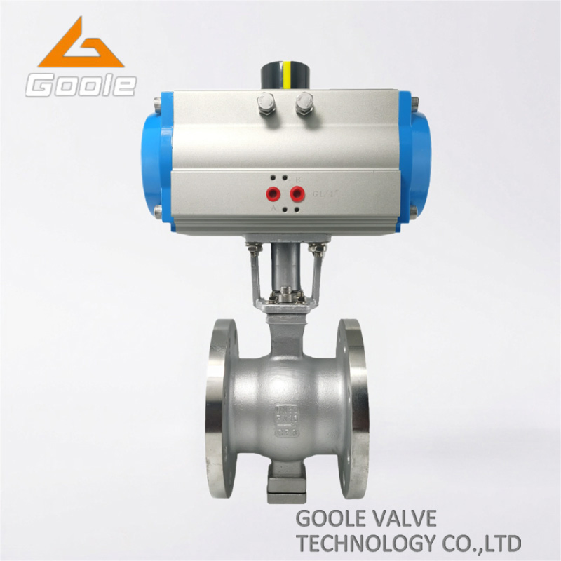Pneumatic Actuated Wafer Type V Port Segment Ball Valve