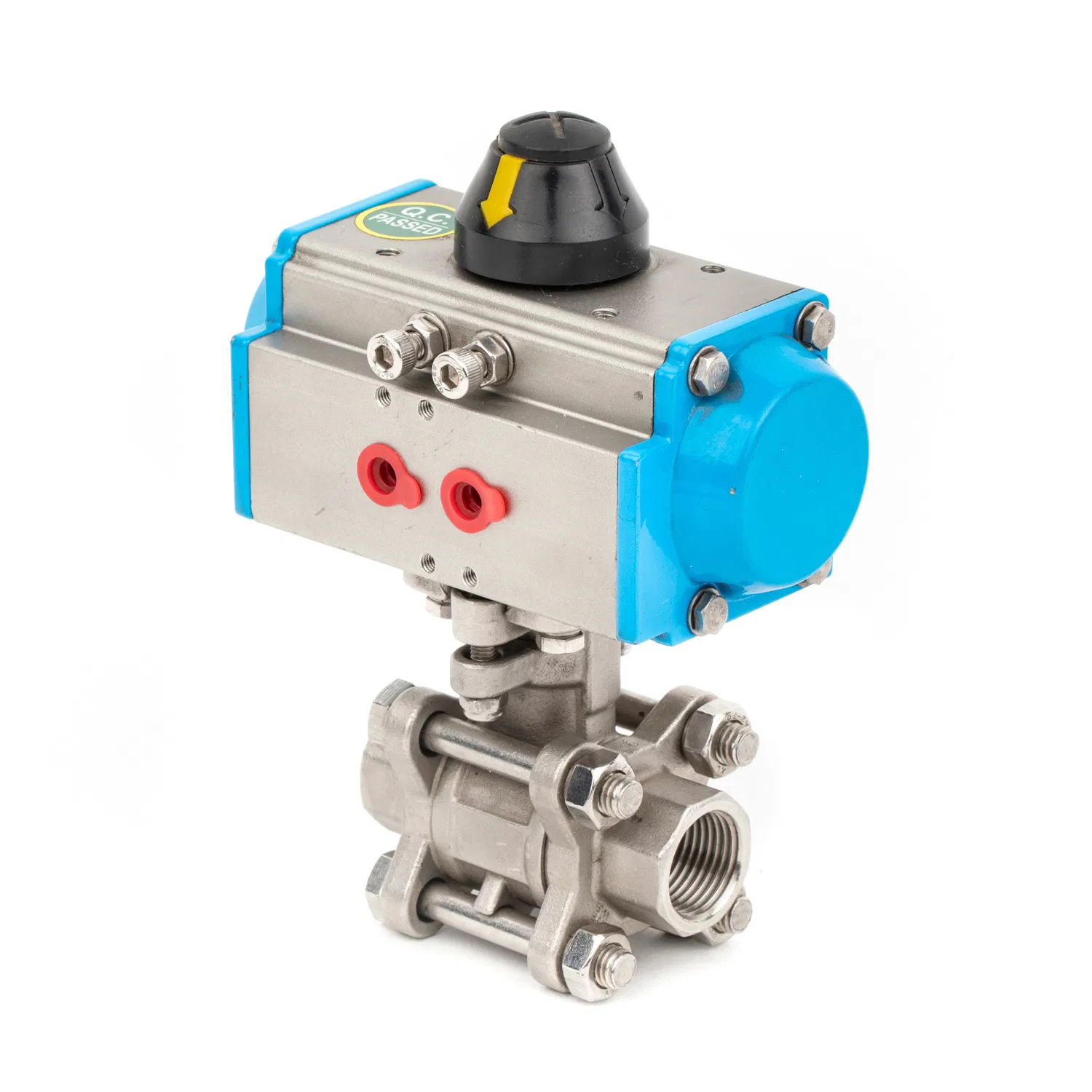 2PC Standard Stainless Steel Thread Type SS304 Motorized Split Body Two-Segment Ball Valves with Pneumatic Actuator