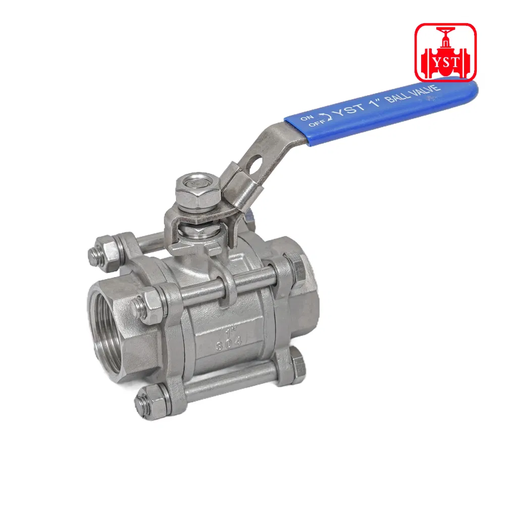 1000psi Stainless Steel 3-PC Screwed 1/2 Bsp NPT Ball Valve Corrosion Resistant 3PC Threaded 304/316L 3piece Sanitary 3PC All-Inclusive Tri Clamp Ball Valve
