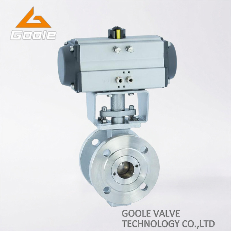 Pneumatic Actuated Wafer Type V Port Segment Ball Valve