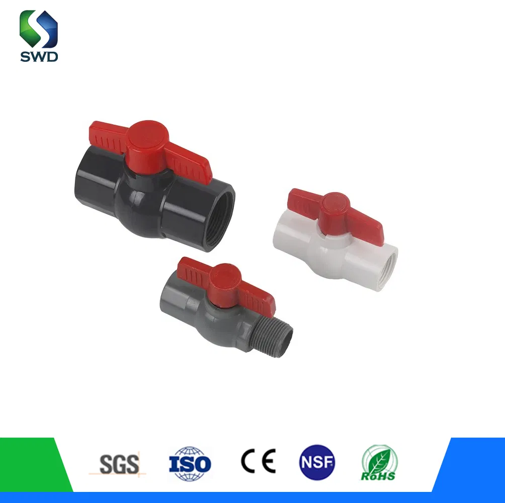 1/2"-4" PVC Plastic Ball Valve Socket Thread Pn10 Water Supply Industrial Control Valve Tis Standard