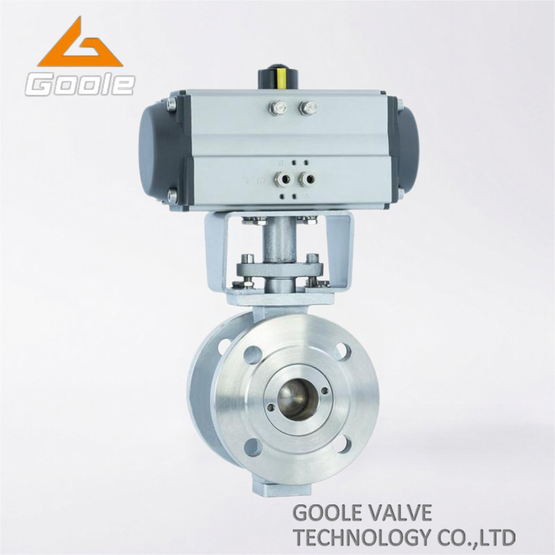 Pneumatic Actuated Wafer Type V Port Segment Ball Valve