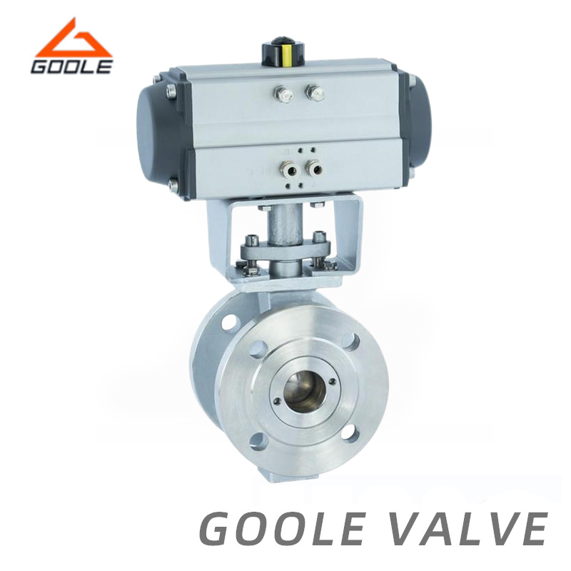 Pneumatic Operated Forged Steel Flanged Bonnet V Port Segment Ball Valve