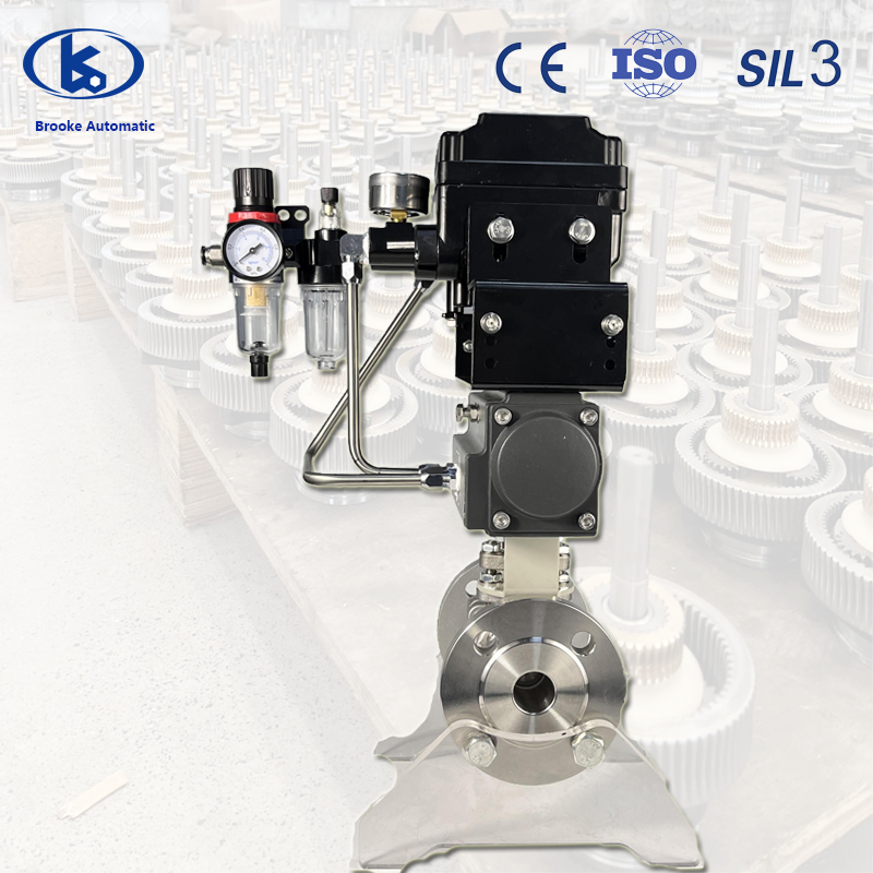 Pneumatic Actuator Control CF8 Flange Segment Type Ball Valve with RS485 Communication